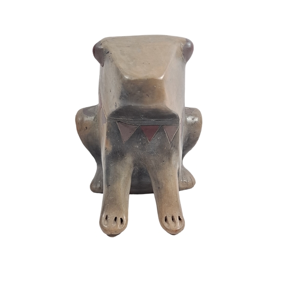 Raku (?) Pottery Sitting Frog Sculpture Figurine - Picture 3 of 12